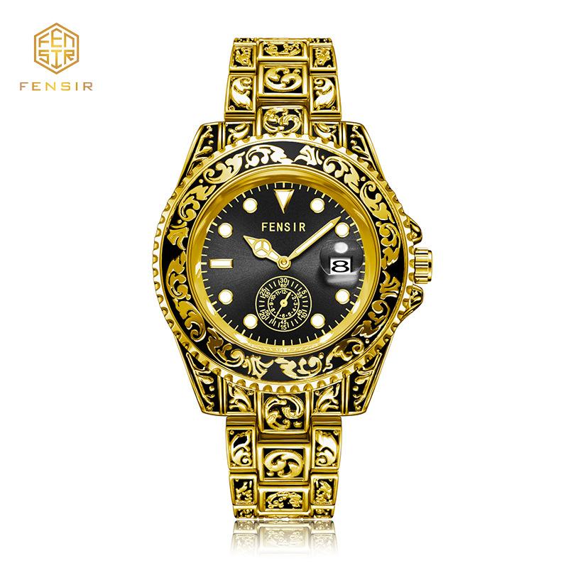 Finshi Two-and-a-half-hand for Luxury Stainless Steel Quartz Watch Fashionable Business Luminous Calendar Waterproof