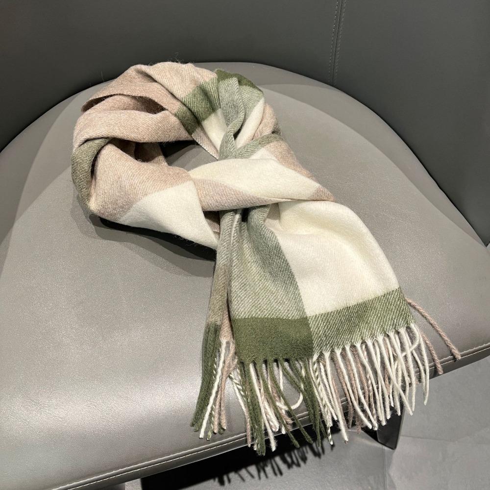 Лучшие товары в Великобритании 100% шерстяной клетчатый шарф женский зимний студенческий — фото 16