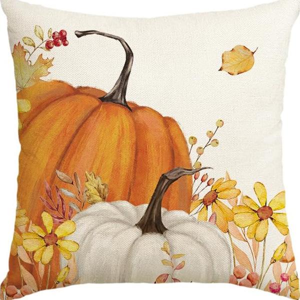 

Дом Осень День Благодарения Подушка Тыква Кленовый лист Ручная роспись Текст Подушка Подушка Чехол Принт 45 * 45Cm [without core]