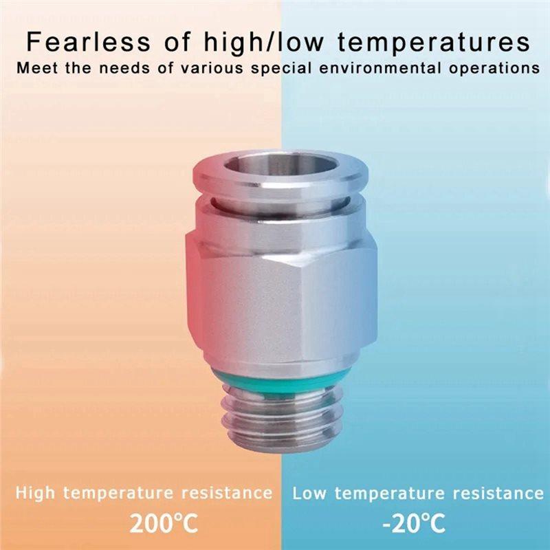 A34R M5 1/4" BSP PC Pneumatic Quick Connector 304 Stainless Steel G Thread Thread Pipe Water Gas Connector