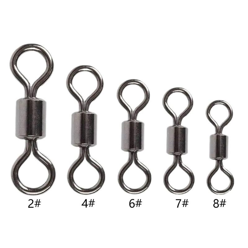210lots Fishing Swivels Set with 5 Different Size Corrosions Resistant Metal Connectors for Professional Anglers