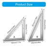 Stainless Steel Triangular Ruler Drawing Triangle Double Side Scale and 2mm Thickness for Woodworking Measuring