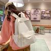 Simple Forest Girl Backpack Korean Style College Junior High School High School School Backpack Solid Color Backpack Girl