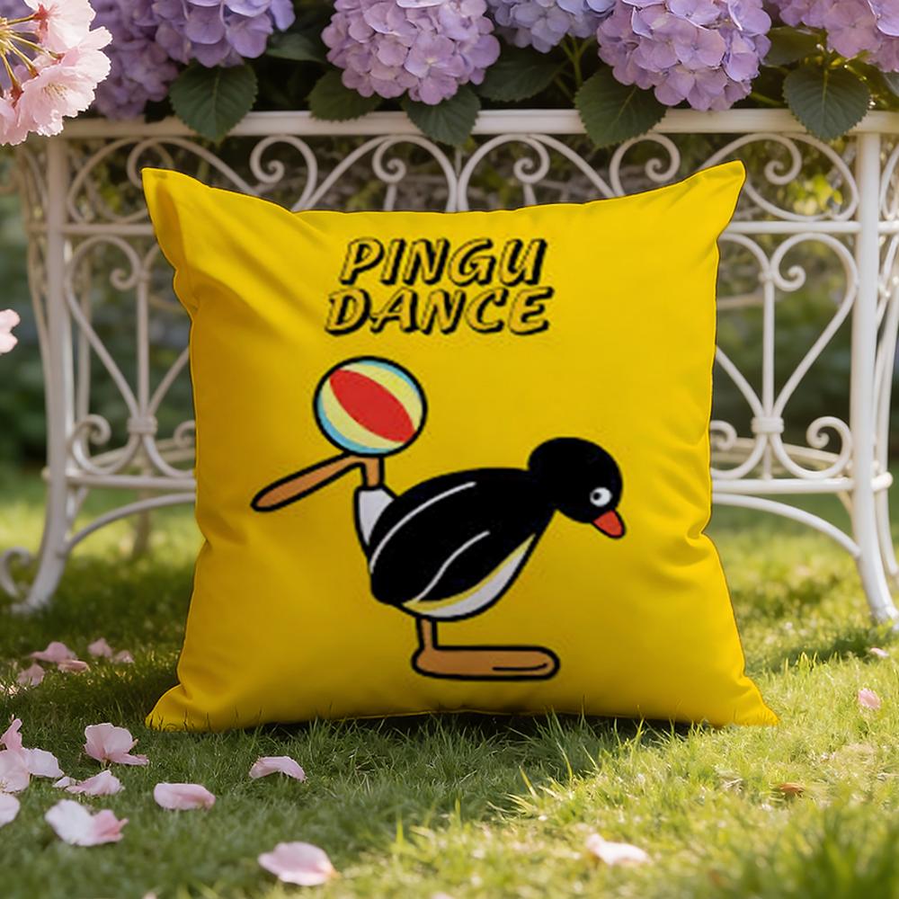 Cartoon Cute P-Pingu Cushion Cover Home & Car Dual-Scene Pillow Cover: Reversible for Premium Comfort