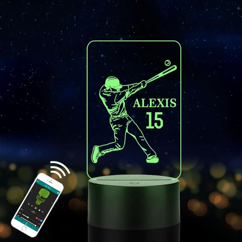 Personalized Name Football Light, Custom Player's Name & Number Table Lamp, LED Night Light Gifts for Football Fan, Birthday, Christmas, New Year,