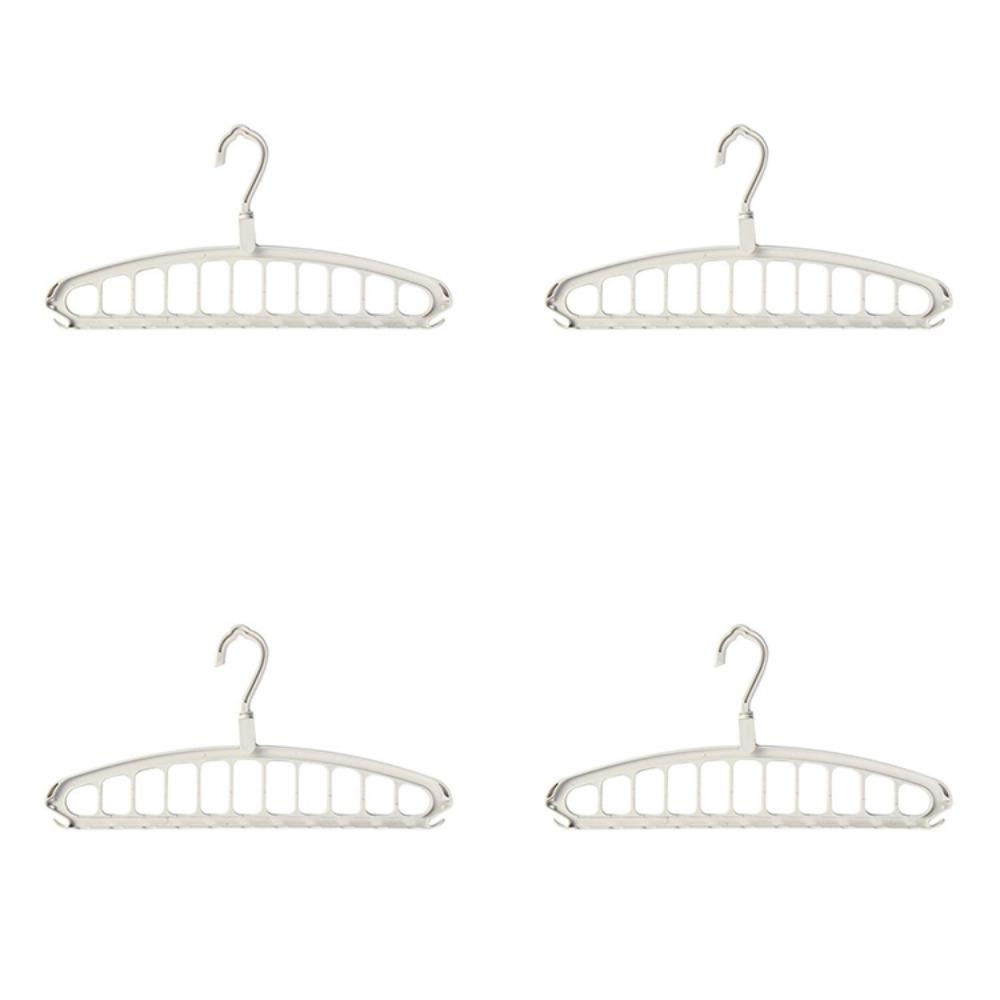 

4PCS Space-Saving Clothes Hanging Rack Rotatable Hook Wardrobe Clothes Organizer Travel білий