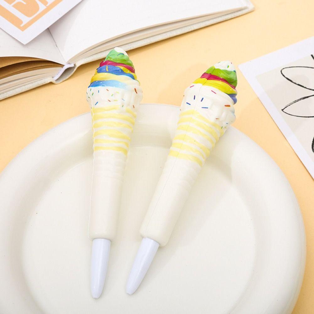Ballpoint Pen Pinch Bounce Pen Ice Cream Squeeze Sensory Toy Pen Cute Soft Gel Pen  Office School