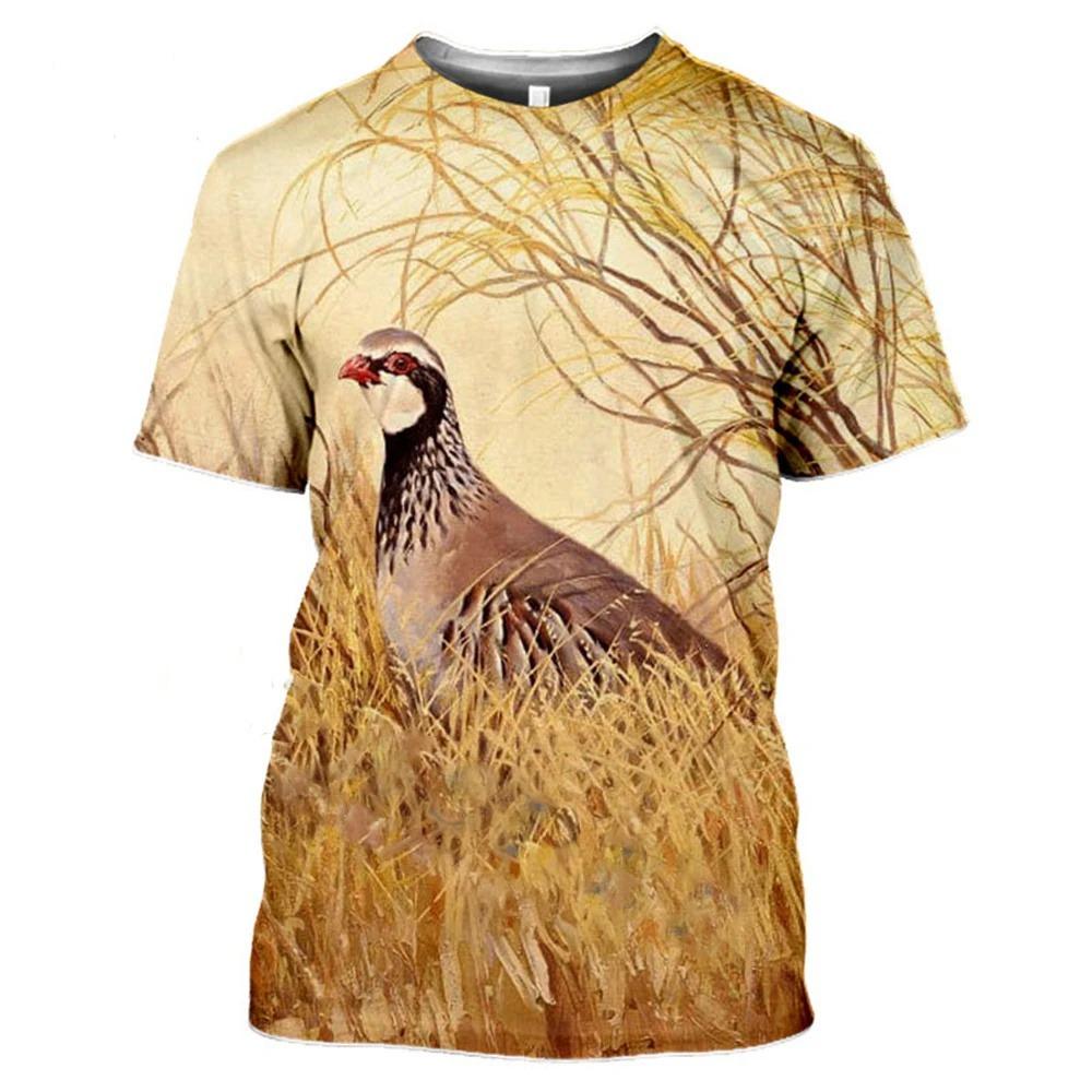 3D Harajuku Animal Print T Shirt For Men Funny Pigeon Pattern Short Sleeve Pullover Summer Casual O-neck Loose Tops Hot Sale Tee