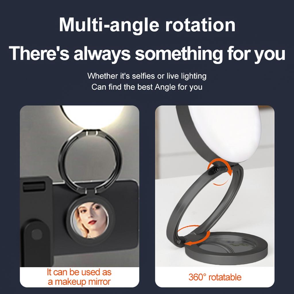 Foldablbe Magnetic LED Fill Light for Phone Selfie Light LED Video Light 2600K 9000K Dimmable Built in Battery Makeup