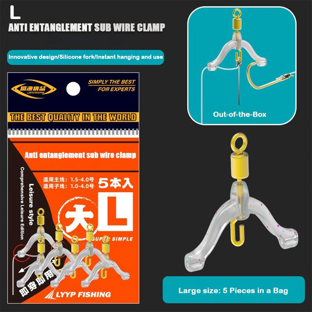 

10PCS Eight Type Fishing Line Space Bifurcation Space Bean Double Hooks Fishing Accessories L