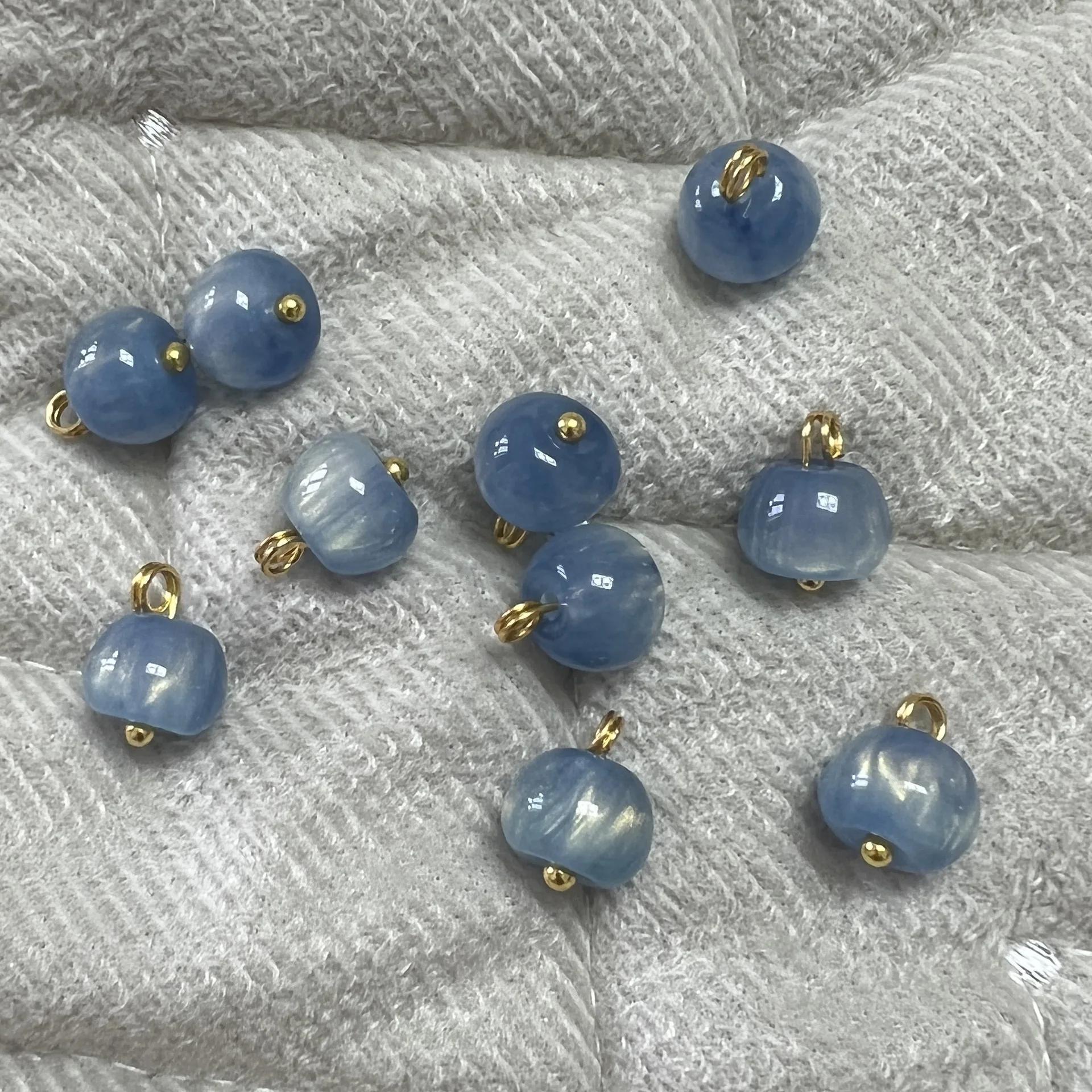 

10 шт./лот пуговицы в форме яблока 11 мм маленькие смоляные пуговицы на ножке аксессуары для рубашек многоцелевые декоративные бусины 11mm синий