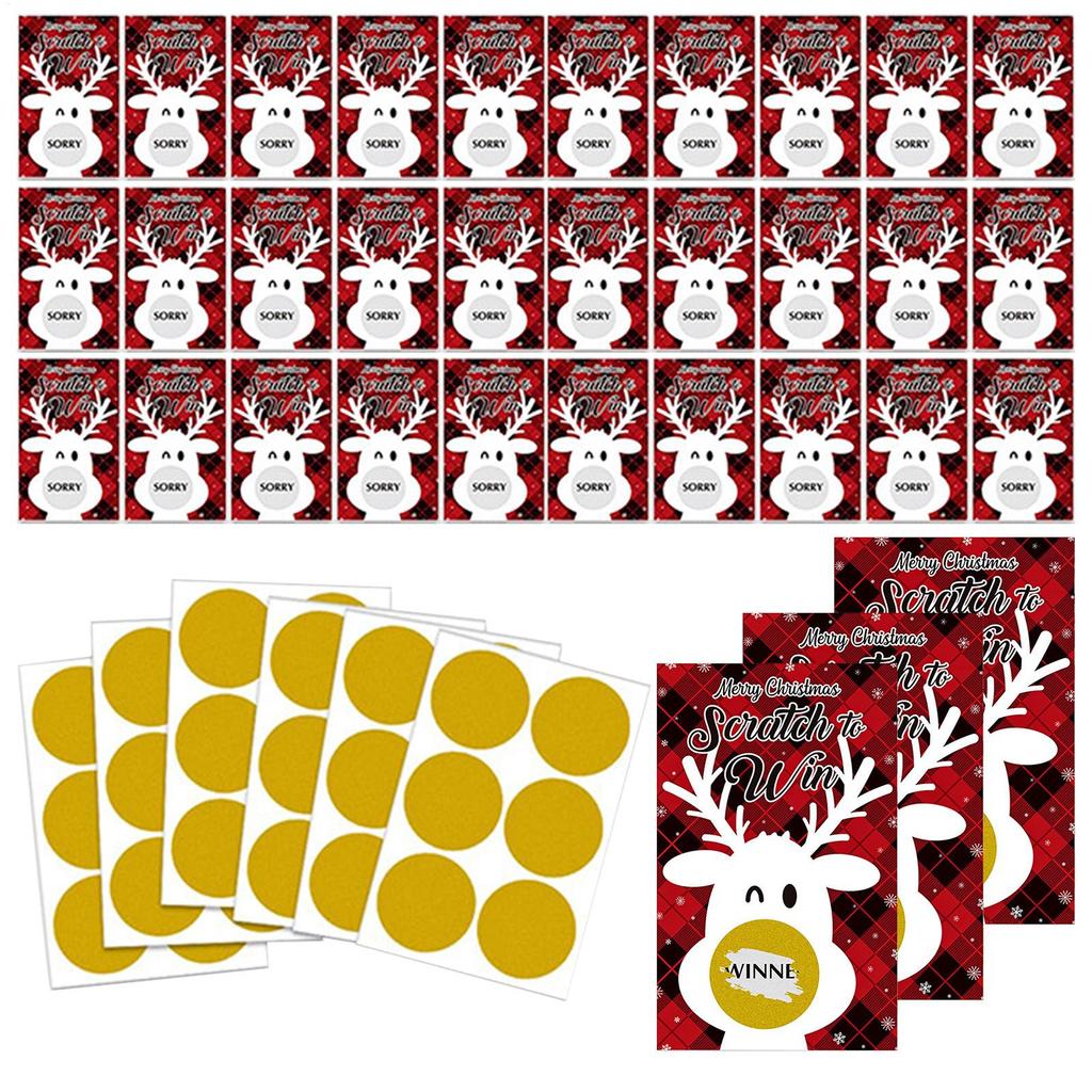 36 Stück Feiertag Glückskratzkarte Frohe Weihnachten Kratzspielkarte Rentier Lotteriekarte Für Weihnachtsdekorationen