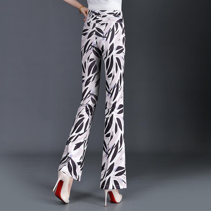 Cuihua Women's Summer Micro-Flare Body-Shaping Pants, 2025 Fashion Trends, Elastic Waist, Slimming and Versatile Design