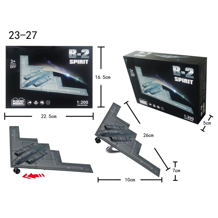 1/72 Scale B-2 Fighter Jet Toy for Kids Educational Military Aircraft Building Block Army Airplanes Toy Model