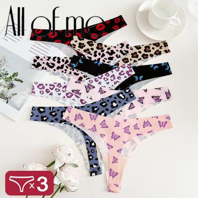 3PCS/SET Sexy G-String pro ženy Barevné bikiny Dámské spodní prádlo T-back Intimní spodní prádlo Bezešvé spodní kalhotky s nízkým pasem Lady