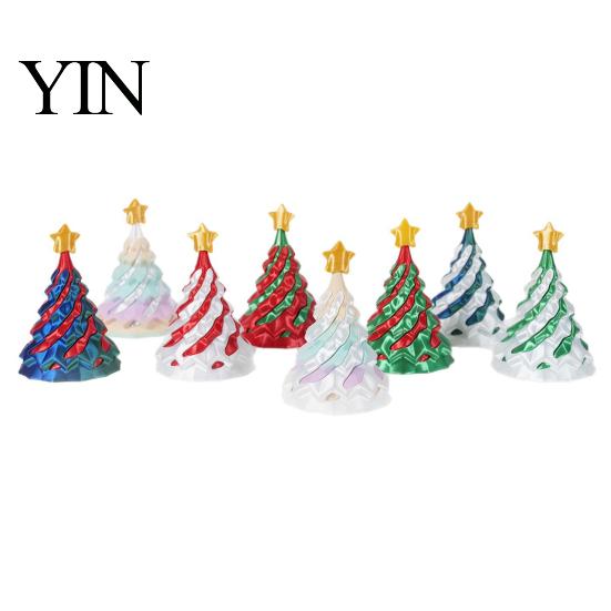 Christmas Stocking Stuffers 3D Printed Spiral Tree, Golden Star Topper Tree Fidget Shape Toys Toy, Cone Desk Decor for Anxiety Stress Relief Portable