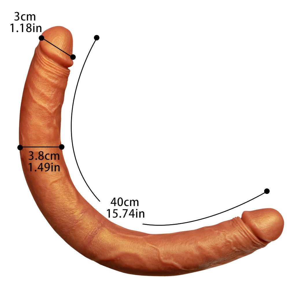 Double Head Realistic Male Masturbator, U-Shaped, Double Head, Liquid Silicone, Non-Electric, Without Battery, for Women
