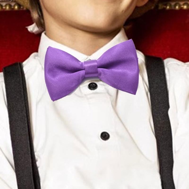 Children BowTie Solid Color Simple Buckle Closure Necktie For Holiday Special Event School Uniform All Matching Necktie