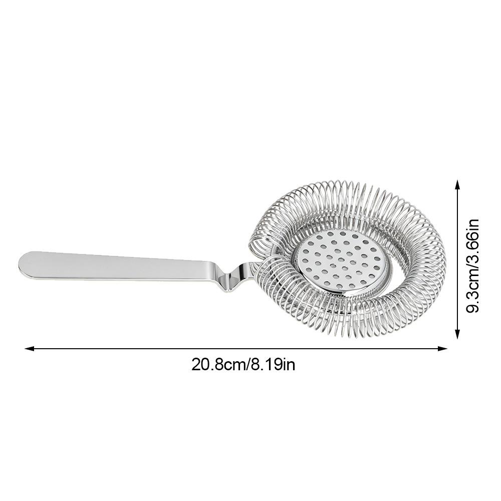 With Handle Ice filter Stainless Steel Drink Strainer Professional Cocktail Strainer Party серебряный