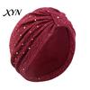 All-day Comfort Turban Hat for Women, Sequined Crepe Fabric Headwrap, Ethnic Non-strangling Headwear Style Knotted Front Headwrap All Face Shapes