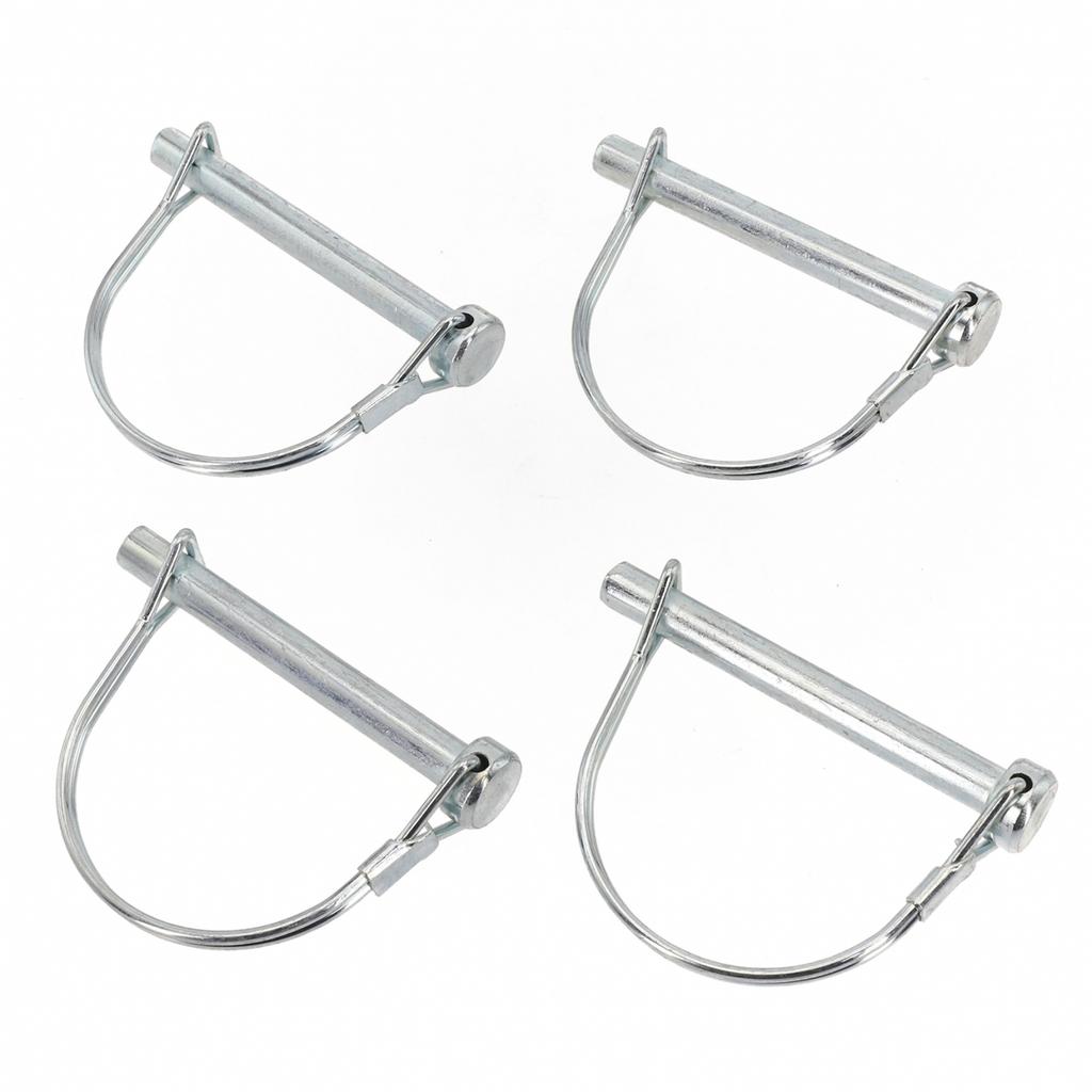 D Shape Safety Pin Lock Metallocking Silver Trailer Coupler