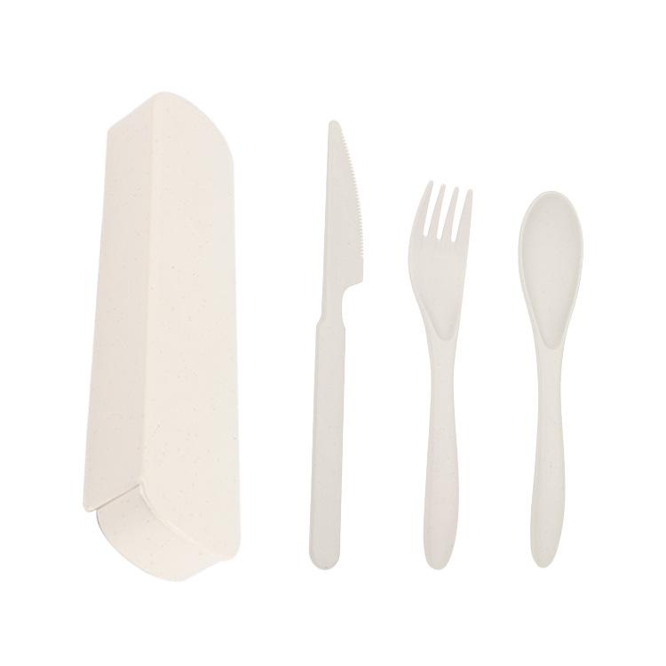 

Набор столовых приборов для стейка, студента, офисного работника, портативный, для еды на вынос бежевый