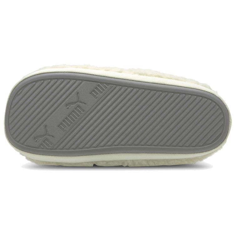 PUMA Scuff Sherpa Men's Whisper White Black Casual Slippers 384943-01