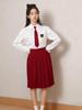 Red Formal Skirt Suit for Students: Academy-Style Choir & Sports Uniform
