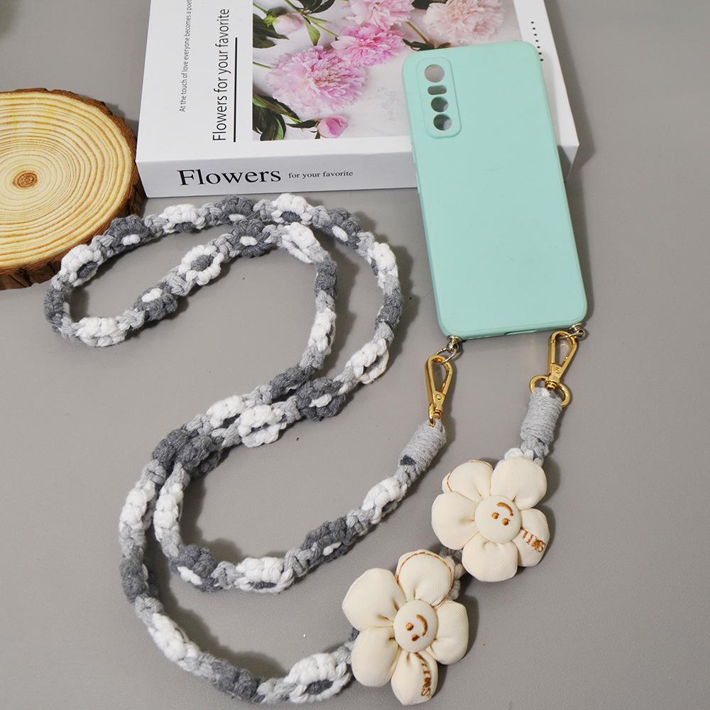 Bohemian Daisy Flower Woven Phone Lanyard - Colorful, Fashionable & Versatile