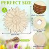Large Size Flower Wooden DIY Blank Unfinished Round Wood Discs Ornament for Crafts Hanging Decorations