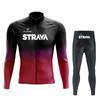 Long Sleeve Cycling Jersey Set Slim Fit Unisex Mountain Road Bike Quick Dry Trendy Sportswear
