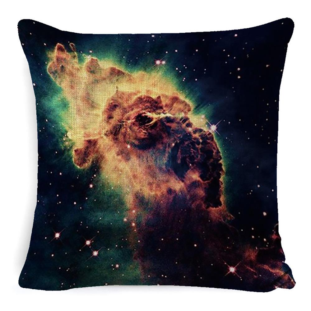 Nordic Sofa Pillow Light Luxury Style Living Room Bedside Cushion Cosmic Scenery Linen Pillow Case Without Core Waist Pillow