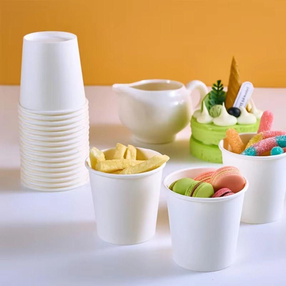 200Pcs Thickened Disposable Paper Cup Multisize Paper Cup Set Recyclable Tasting Cup Cafes Bistros