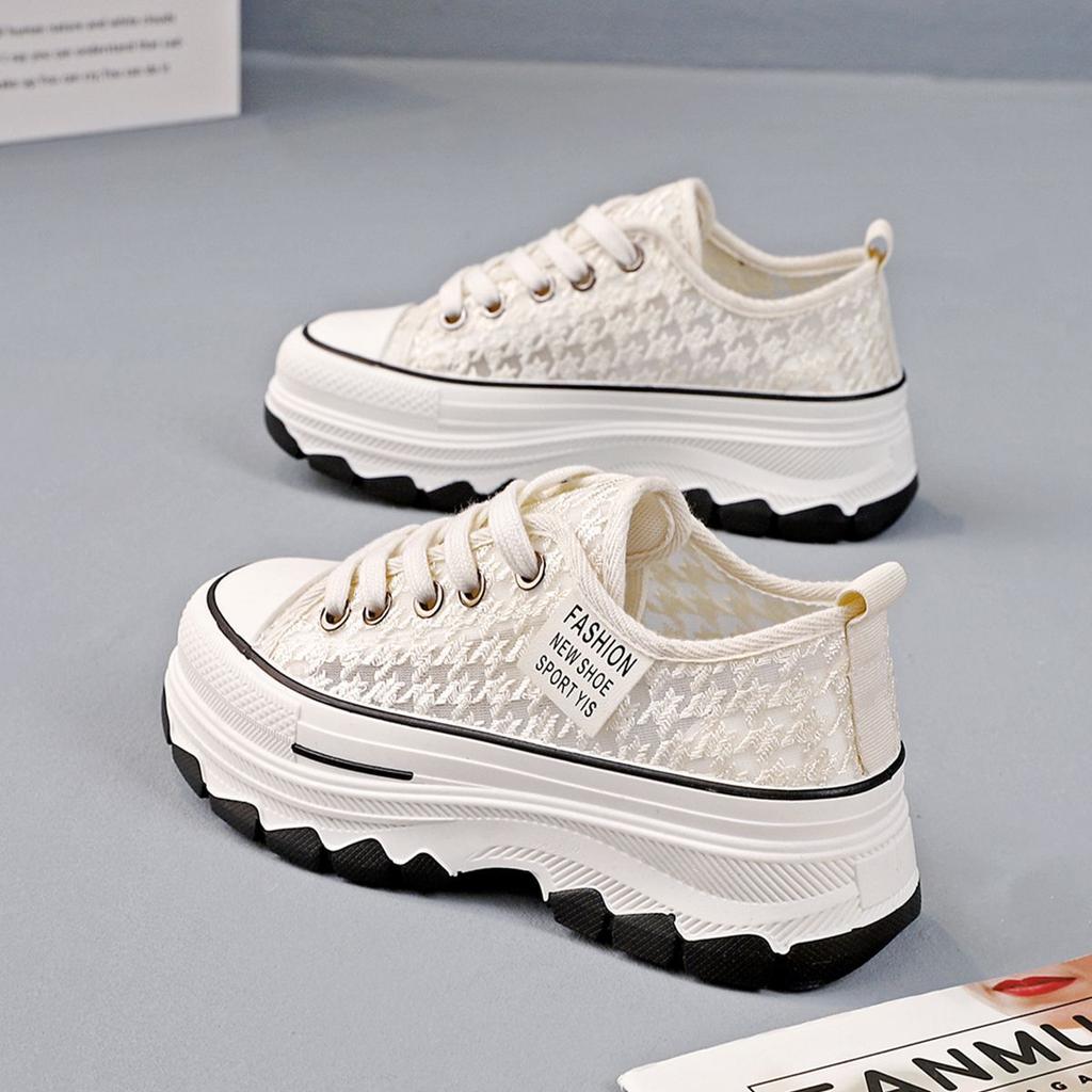 Spring new thick-soled heightening canvas shoes broken size special little white shoes Internet celebrity thin casual breathable board shoes