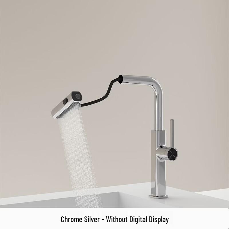 Copper Wall-Mounted Pull-Out Kitchen Faucet