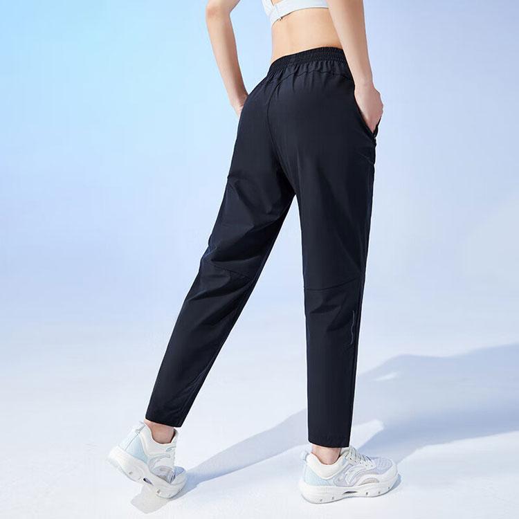 Anta Running Series Woven Quick-Dry Breathable Sports Pants Women Pants Black 962325503-1