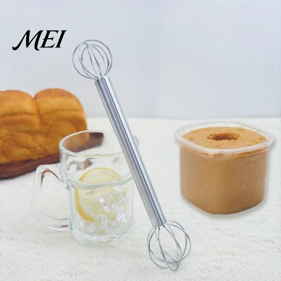 Suppen-Geschmacks-Mischer Doppelkopfwirbel, Edelstahl-Mixer-Stößel, Handmixer Miso-Auflöser-Löffel für Paste, Sahne, Eier, Leicht zu reinigen