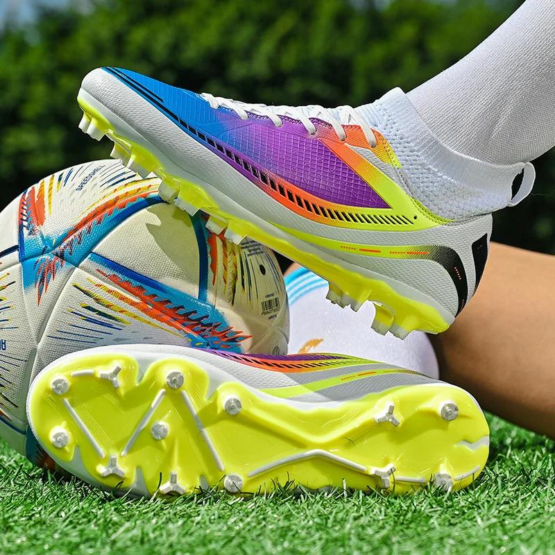 New Men Soccer Shoes Lightweight Kids Outdoor Breathable Football Boots Drop Shipping FG Cleats Professional Grass Children's