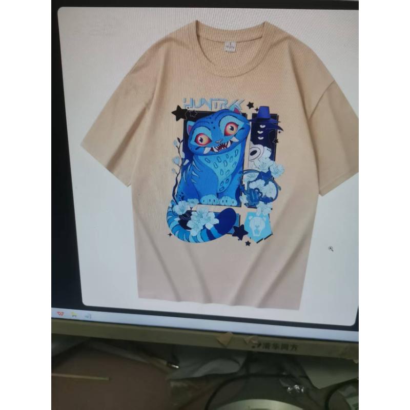 KPop Demon Hunters Summer T Shirt Boy and Girl  Derpy Tiger 2025 New Movie Harajuku Street  Children‘s Cotton T-Shirt Short Sleeve Motor