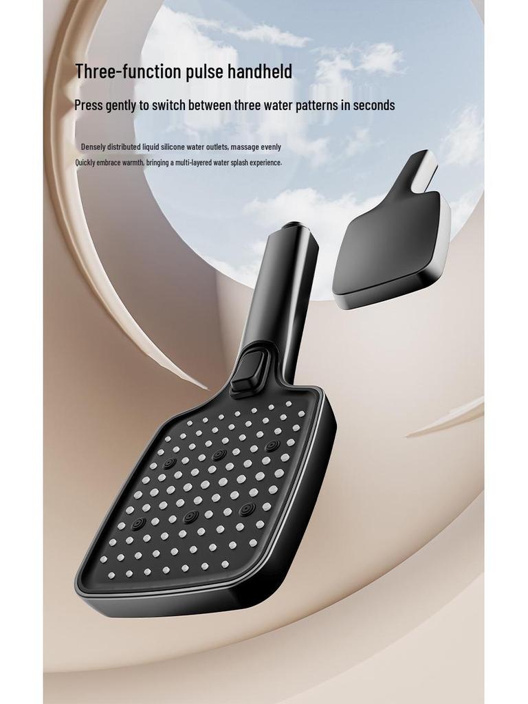 Zestaw prysznicowy z funkcją zwiększania ciśnienia w kolorze gunmetal z wyświetlaczem cyfrowym