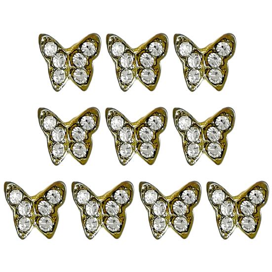 

Yousheng 10 шт., украшения для ногтей, блестящие, в форме бабочки, изысканные, своими руками, сплав, 3D, бабочки, украшения для ногтей, маникюр для маникюрного салона J