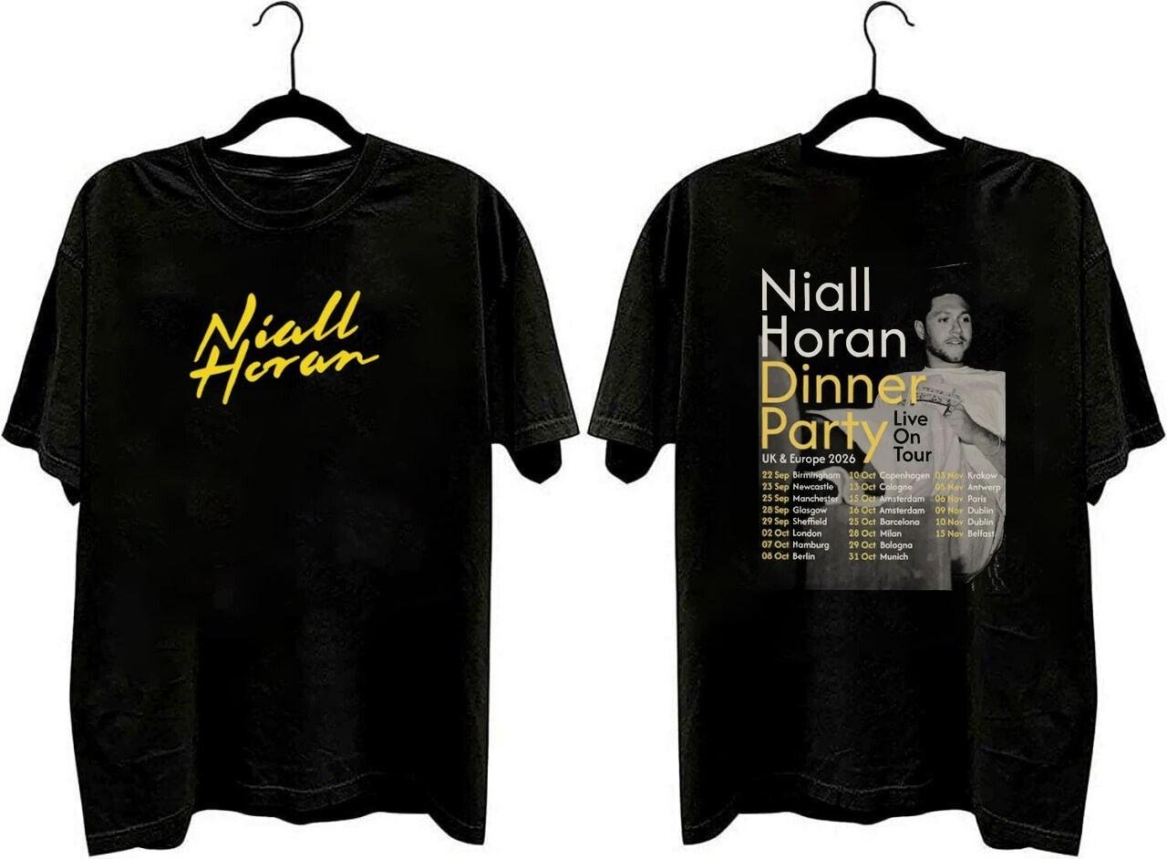 2 sided Niall 2026 Concert Tour unisex black T-Shirt QT7615 XL