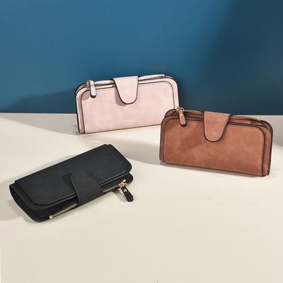 Women Long Wallet Large Capacity Card Holder Trifold Clutch Purse with Zipper Pocket 16 Card Slots ID Windows for Dates Work Party