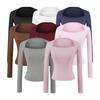Hot Girl Square Neck Off-Shoulder Slimming Long Sleeve Top for Women
