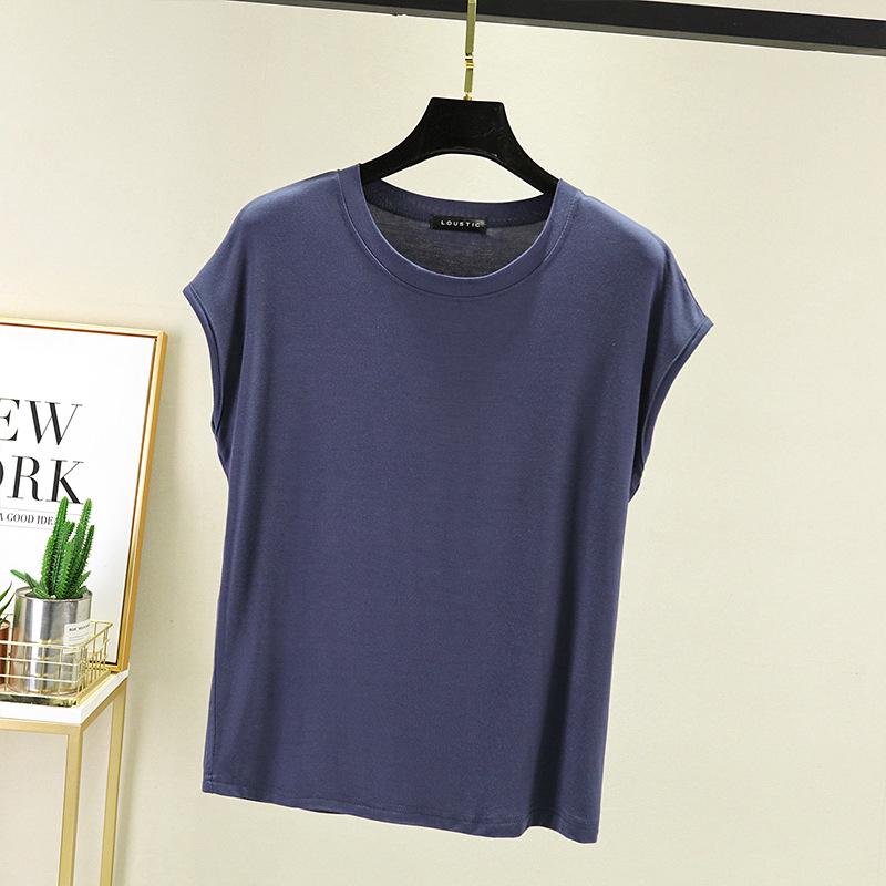 Women's Modal Sleeveless Loose Plus Size Round Neck Summer Top