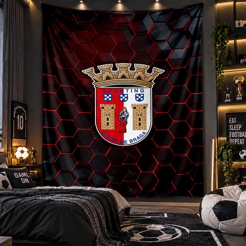 Wall Hanging Tapestry Braga FC Print Cloth for Living Room Bedroom Home Decor