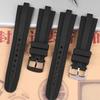 Für Bulgari DIAGONO Serie erhöhte Kante Uhrenarmband wasserdichtes Silikon-Uhrenarmband schwarzes Uhrenzubehör 22 * 7mm