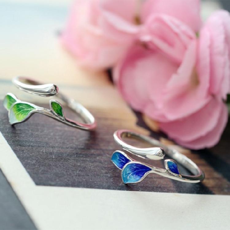 Elegant Adjustable Wedding Rings Dating Rings Tree Leaf Shape Opening Finger Jewelry Suitable for Woman and Man Present