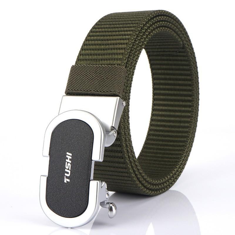 Direct Sales Toothless Automatic Buckle Belt Nylon Canvas Men's Outdoor Casual Young Students 'pants Men