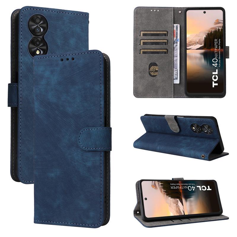 Skórzane etui z klapką do telefonu TCL 40 NxtPaper 4G PU Pełna ochrona obudowy Odporność na wstrząsy z [blokowaniem RFID]